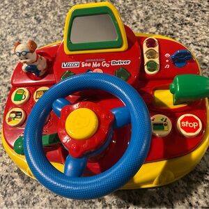 VTech - See Me Go Driver Toy - Red and Blue Interactive Steering Wheel